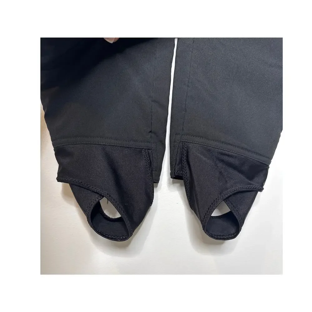 Vintage 1980s–90s Fera Black Quilted Ski Bib Overalls with stirrups 4 petite